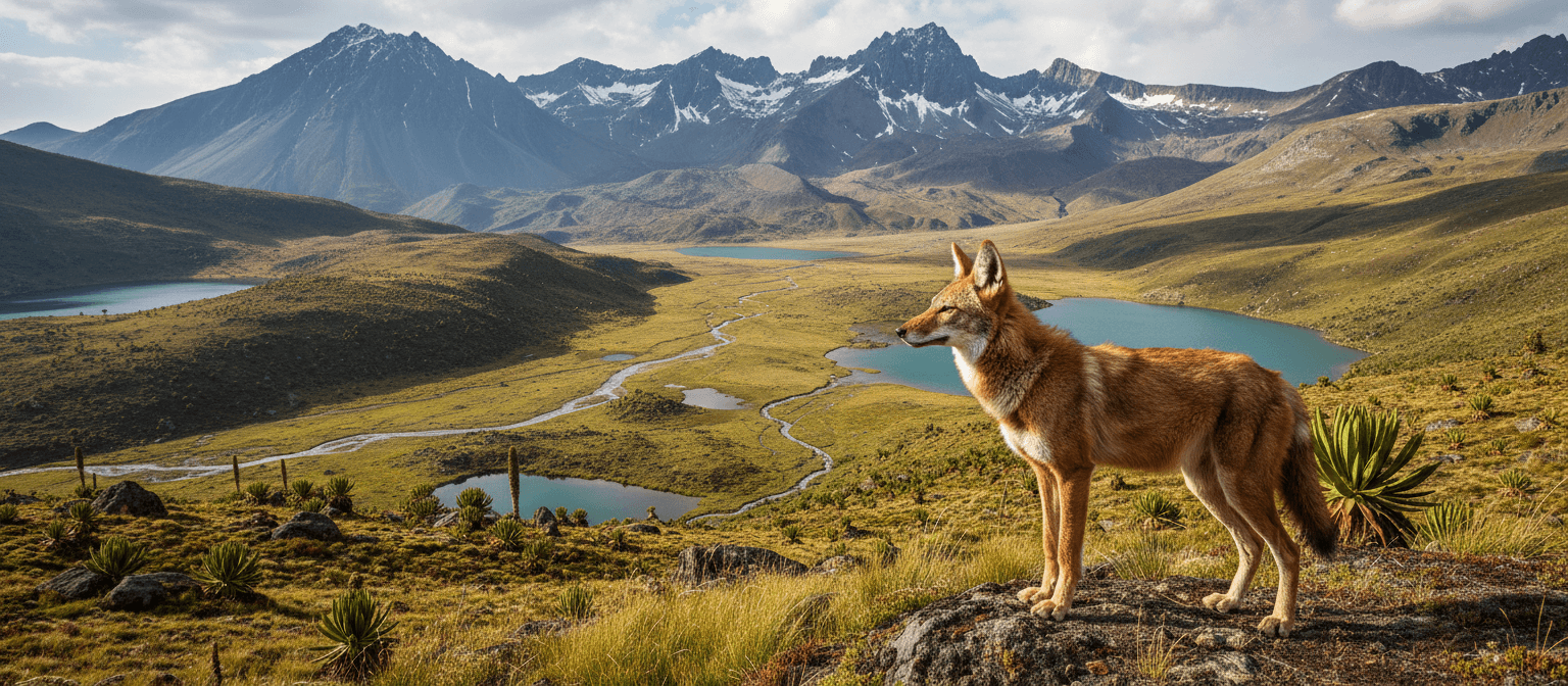 Ethiopian wolf in the Bale Mountains